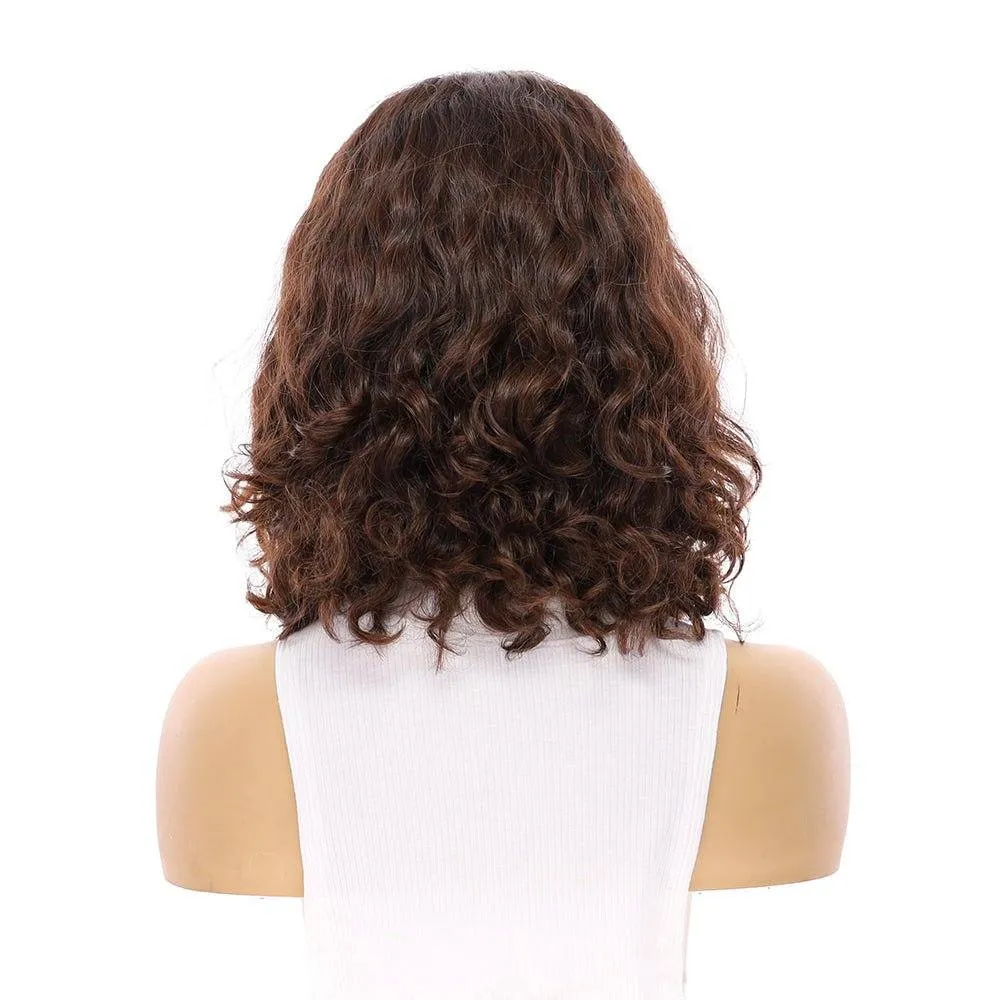 13" Luxe Bob Silk Top Wig #4 Dark Brown Wavy