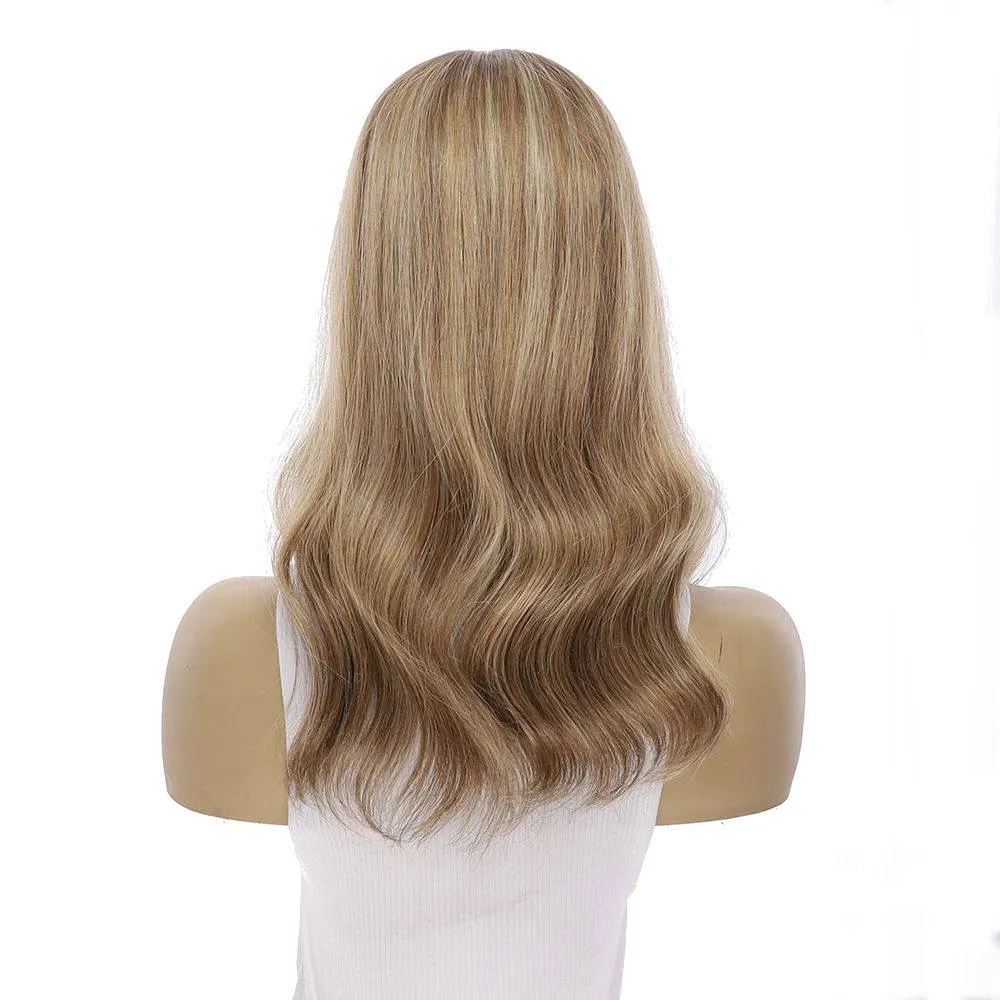 18" Emerald Silk Top Topper Medium Blonde