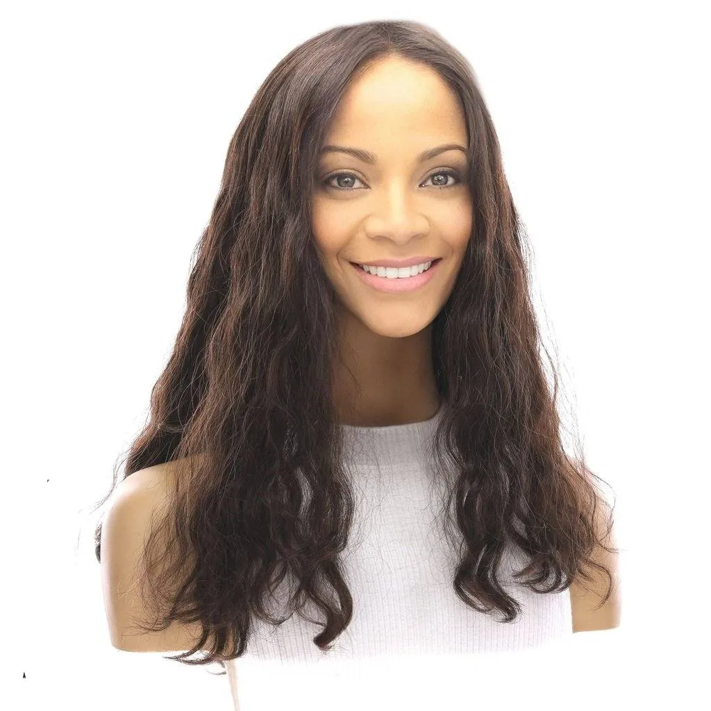 22" Reese Silk Top Wig Dark Brown Wavy