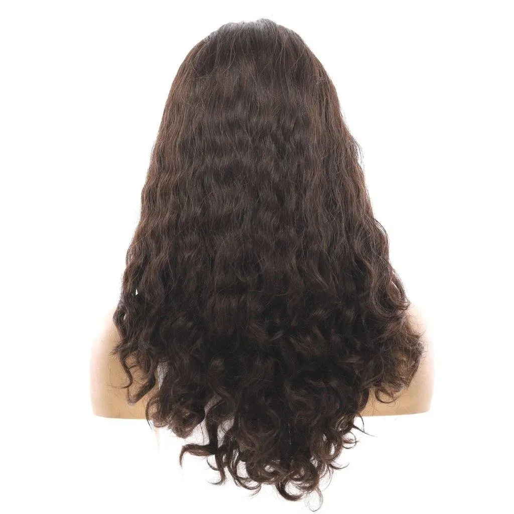 22" Reese Silk Top Wig Dark Brown Wavy