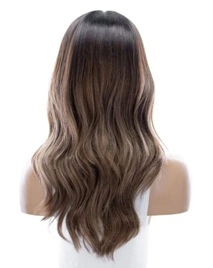 22" Reese Silk Top Wig Light Brown Babylight w/ Full Rooting