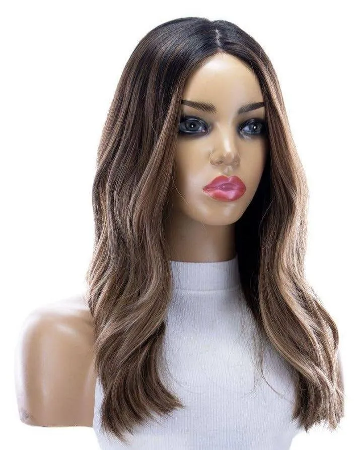 22" Reese Silk Top Wig Light Brown Babylight w/ Full Rooting