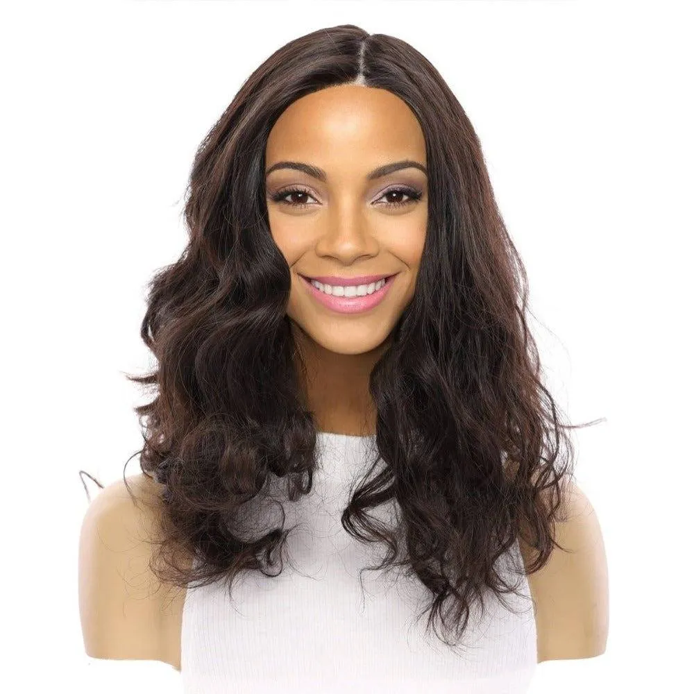 22" Reese Silk Top Wig Soft Black Wavy