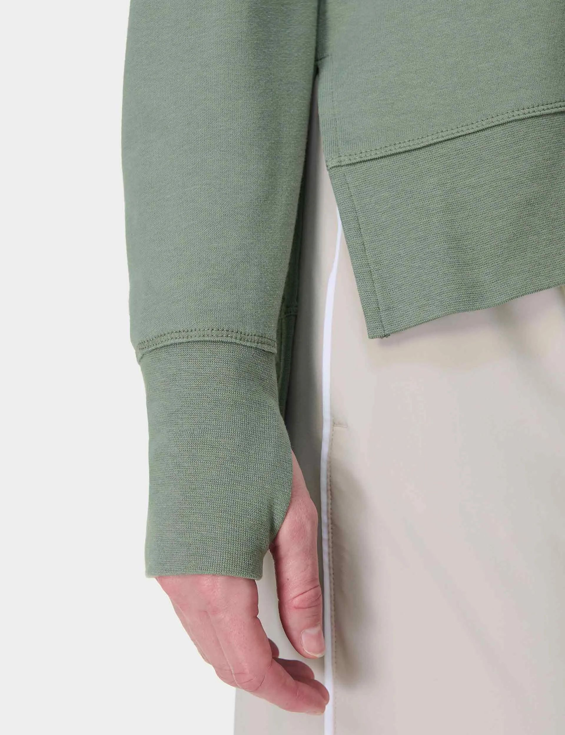 After Class Longline Sweatshirt - Willow Green