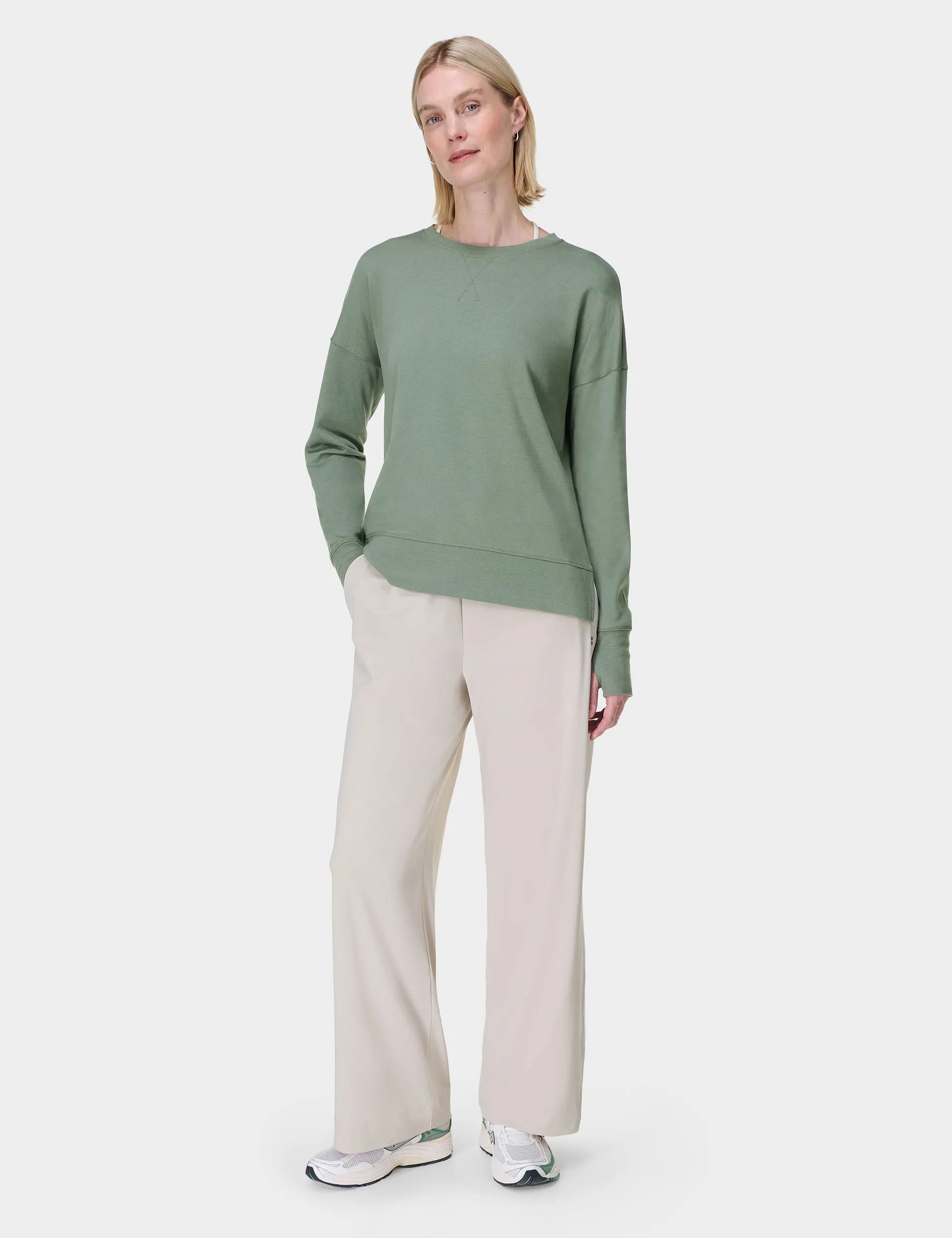 After Class Longline Sweatshirt - Willow Green