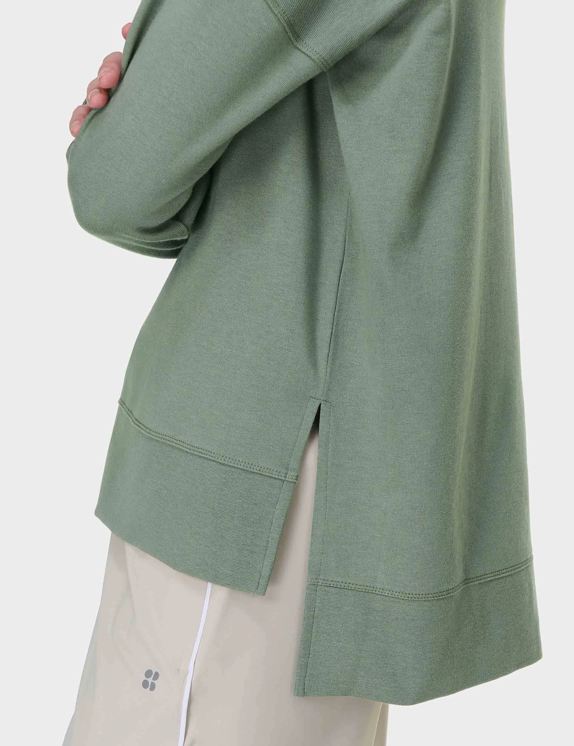 After Class Longline Sweatshirt - Willow Green