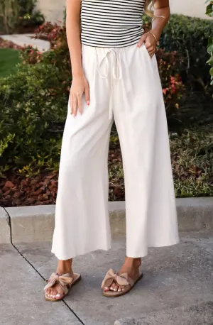 Beach Days Oatmeal Linen Pants