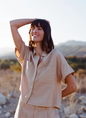 Boxy Two Pocket Short Sleeve Shirt - Kona Khaki