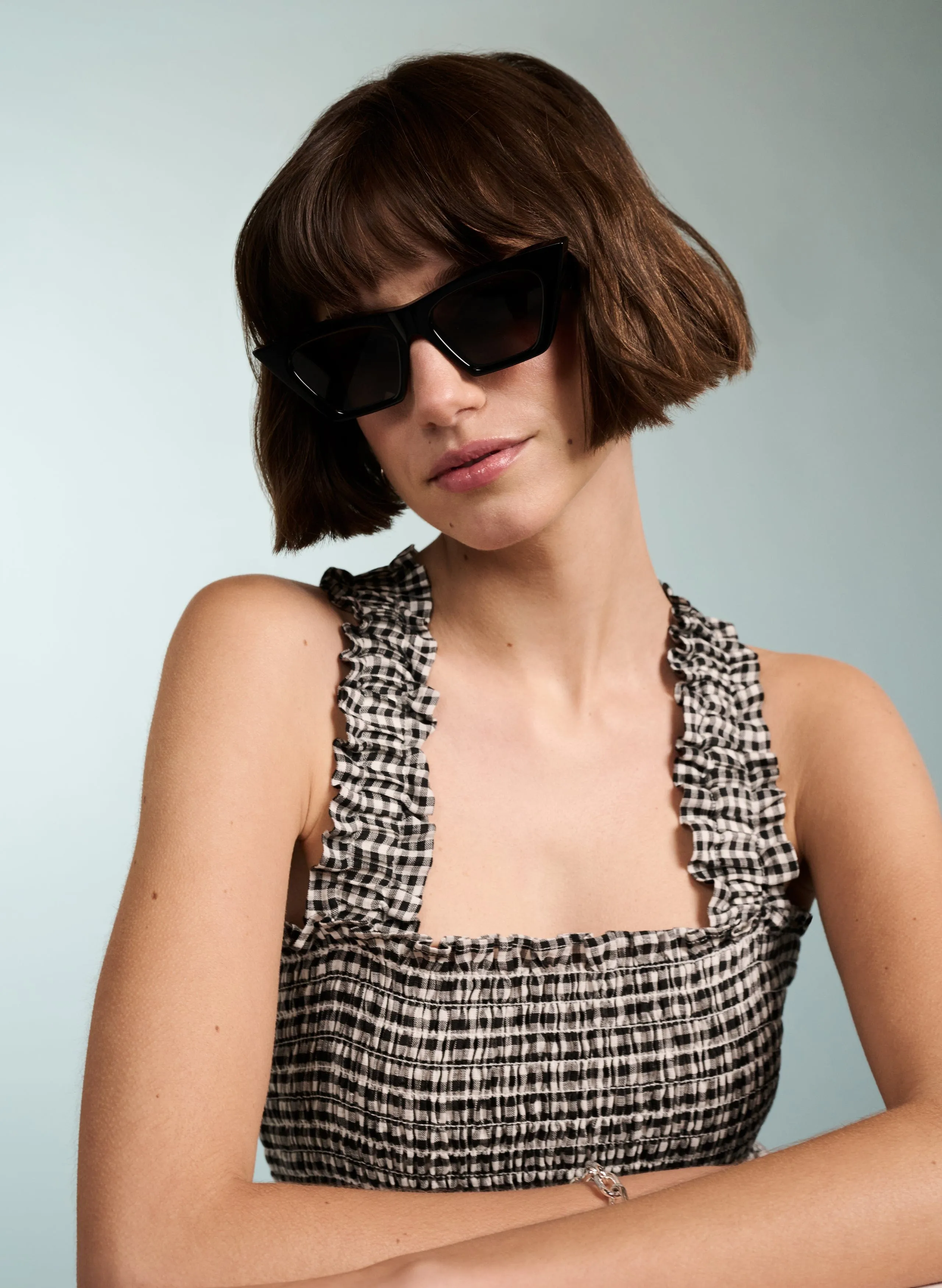 Braylee Linen Dress | Black & White Gingham