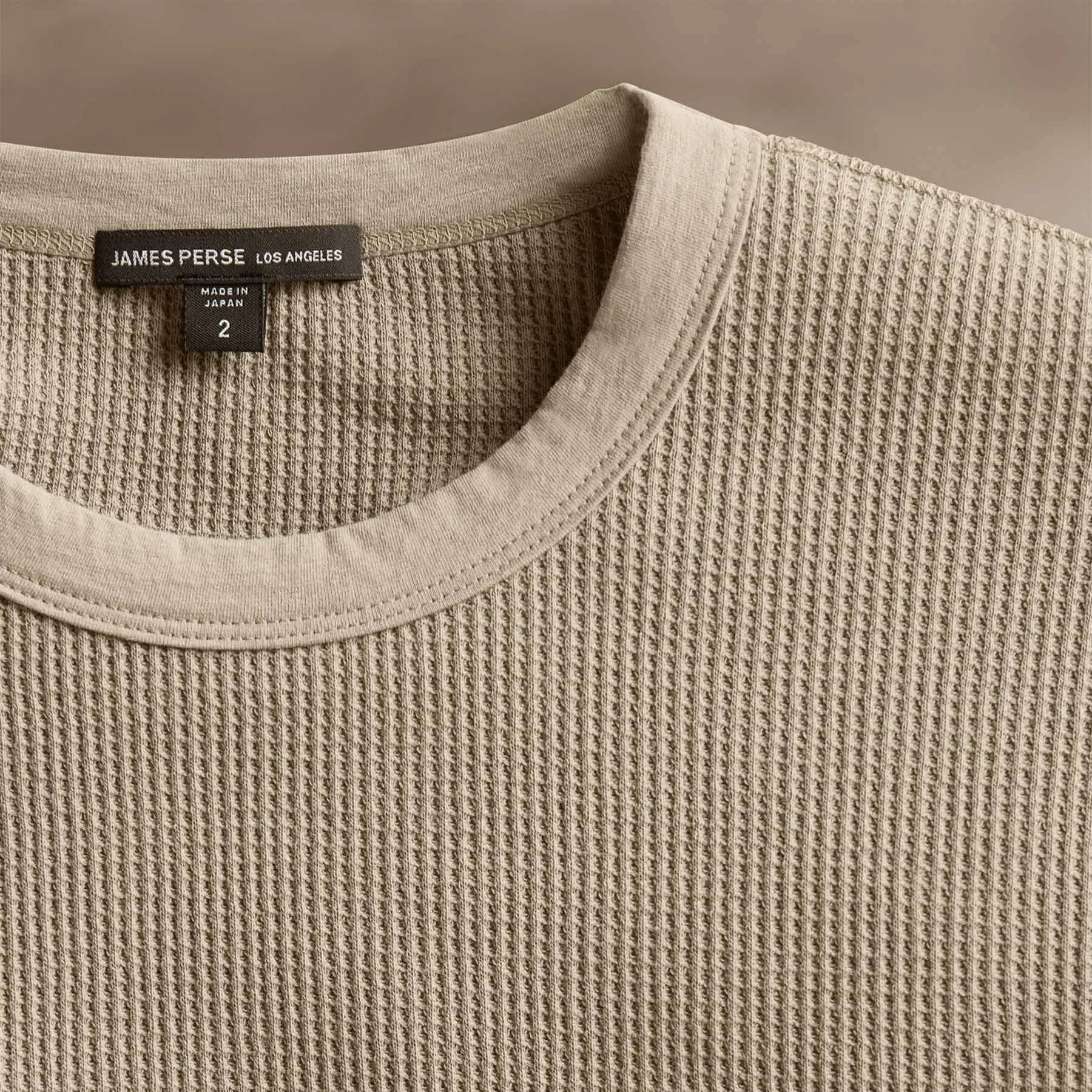 Cotton Linen Waffle Crew - Overcast