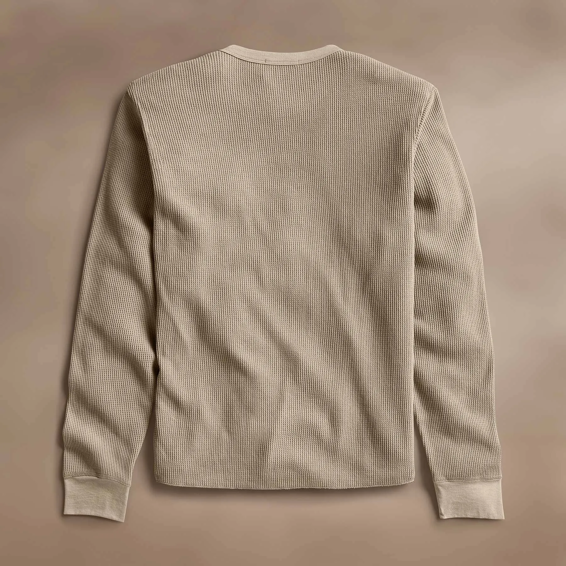 Cotton Linen Waffle Crew - Overcast