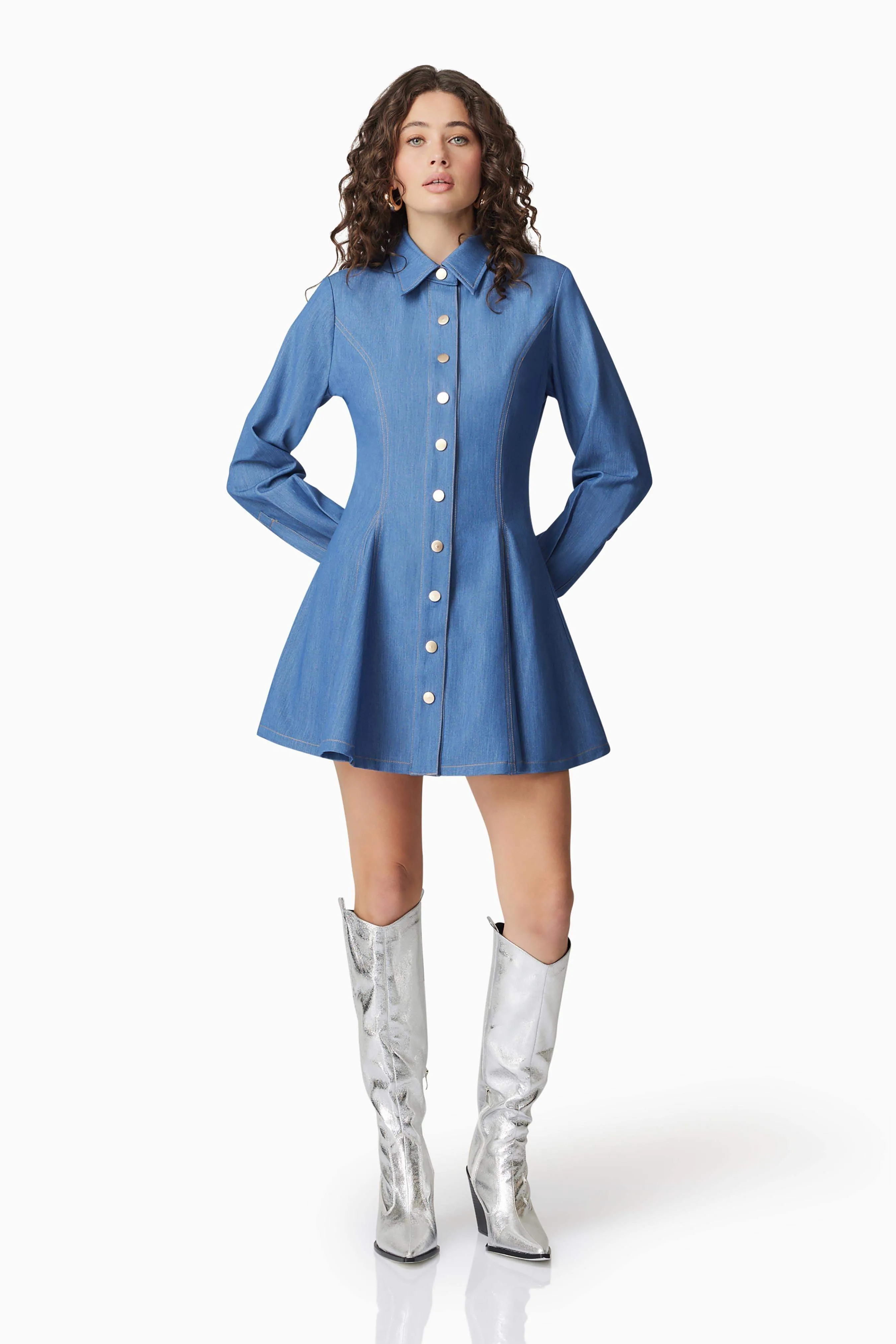CURAAE Stella Denim Mini Dress