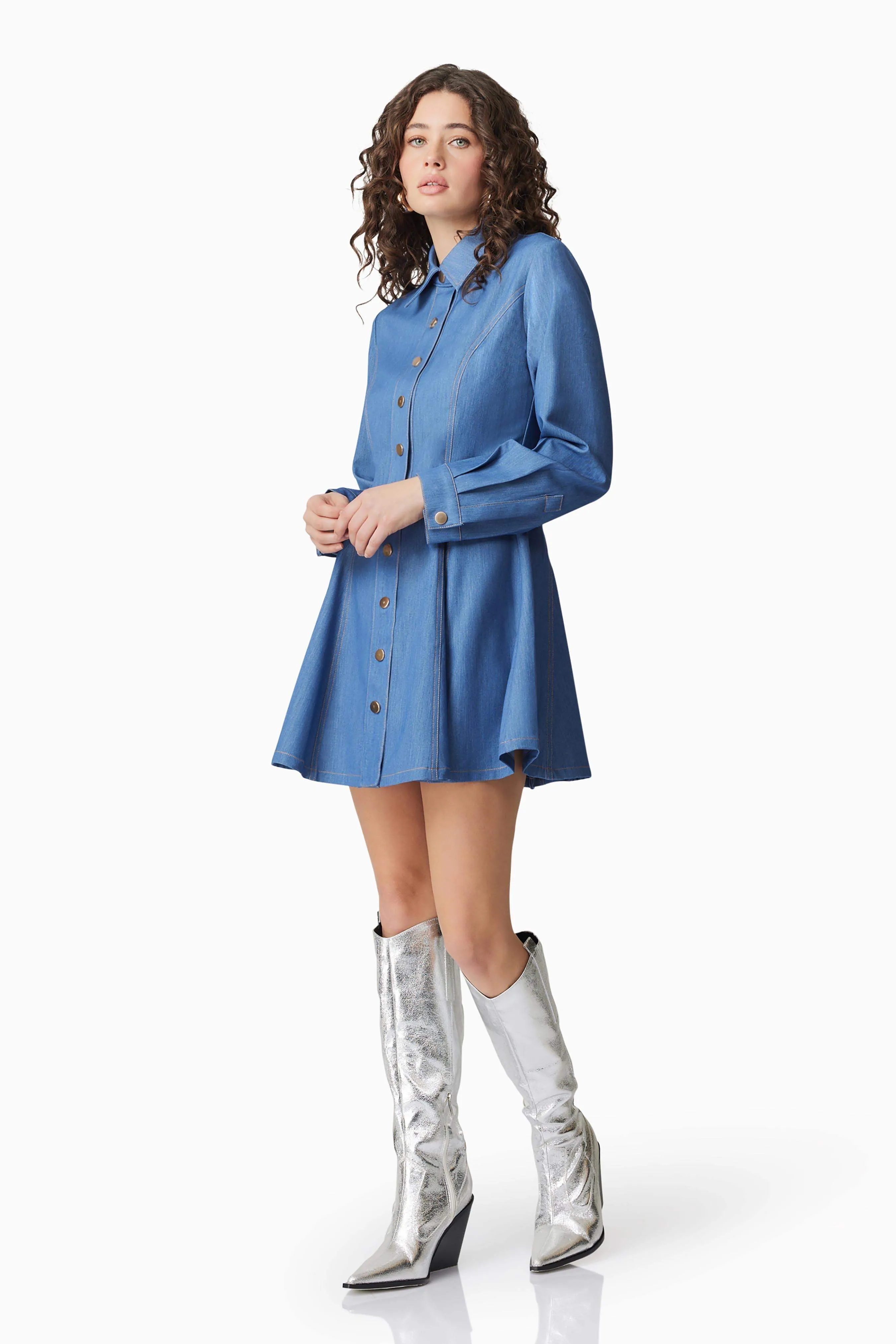 CURAAE Stella Denim Mini Dress