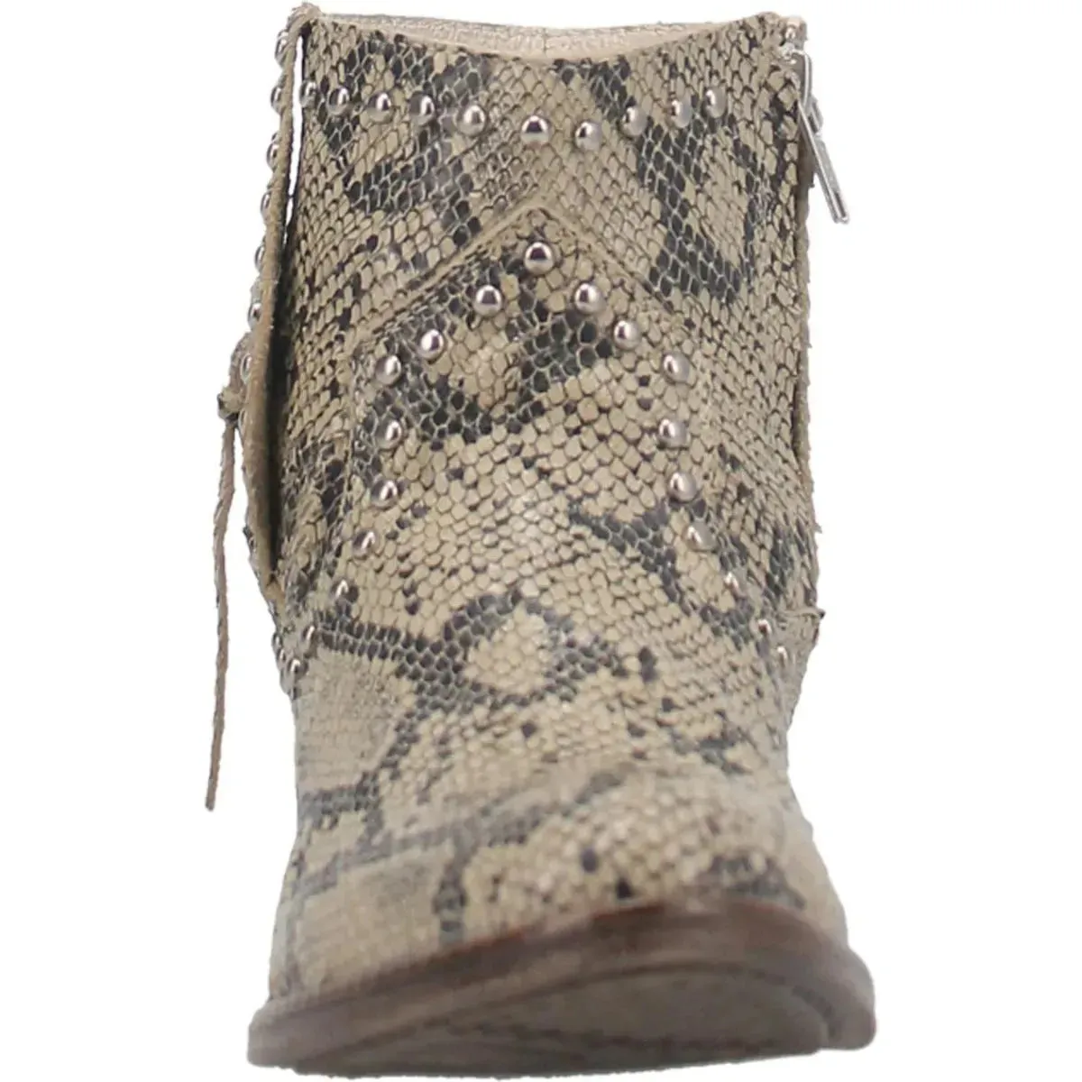 Dingo Clementine - Womens Snake Print Leather Cowgirl Bootie