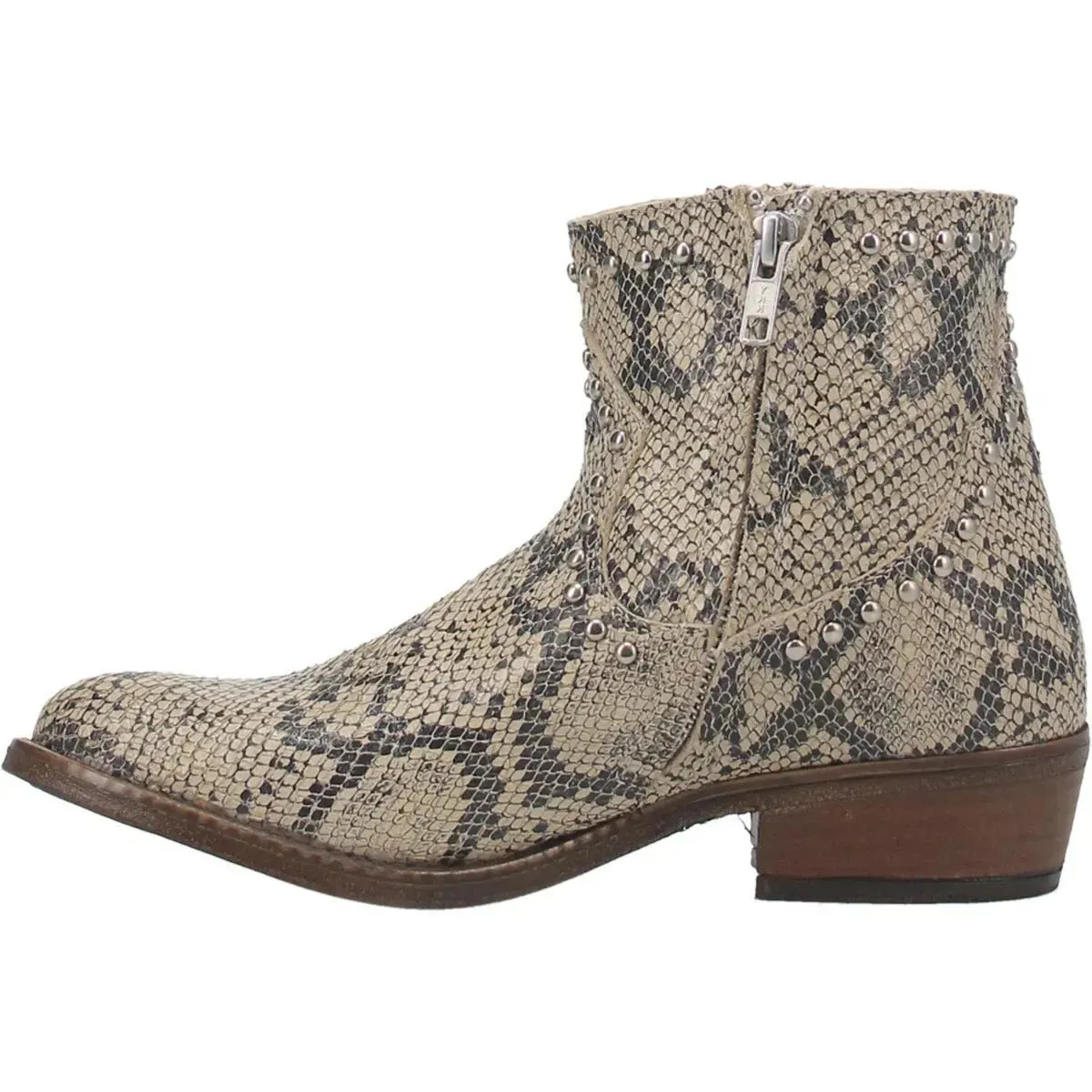 Dingo Clementine - Womens Snake Print Leather Cowgirl Bootie