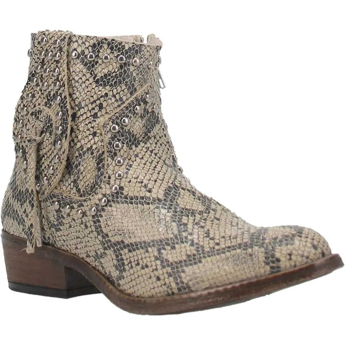 Dingo Clementine - Womens Snake Print Leather Cowgirl Bootie