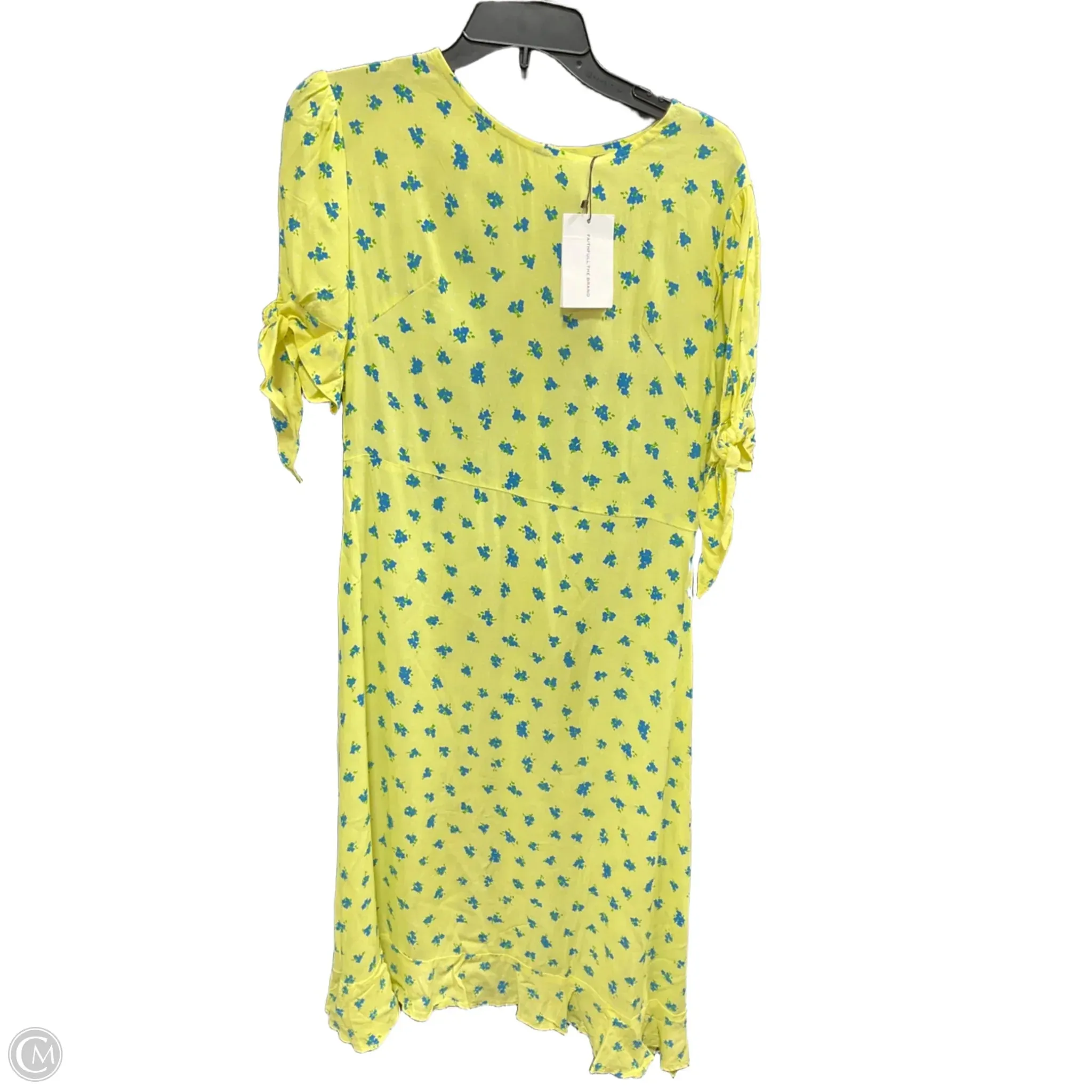 Dress Casual Midi By Faithfull The Brand In Blue & Yellow, Size: M