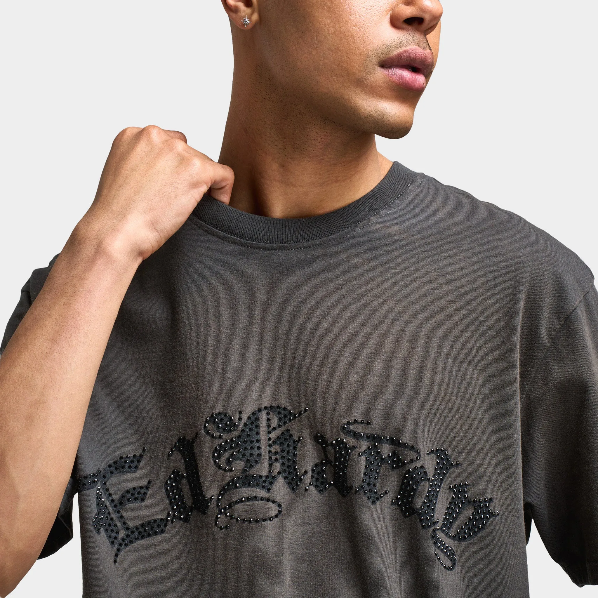 Ed Hardy Vintage Panther Flame Graphic T-Shirt / Charcoal
