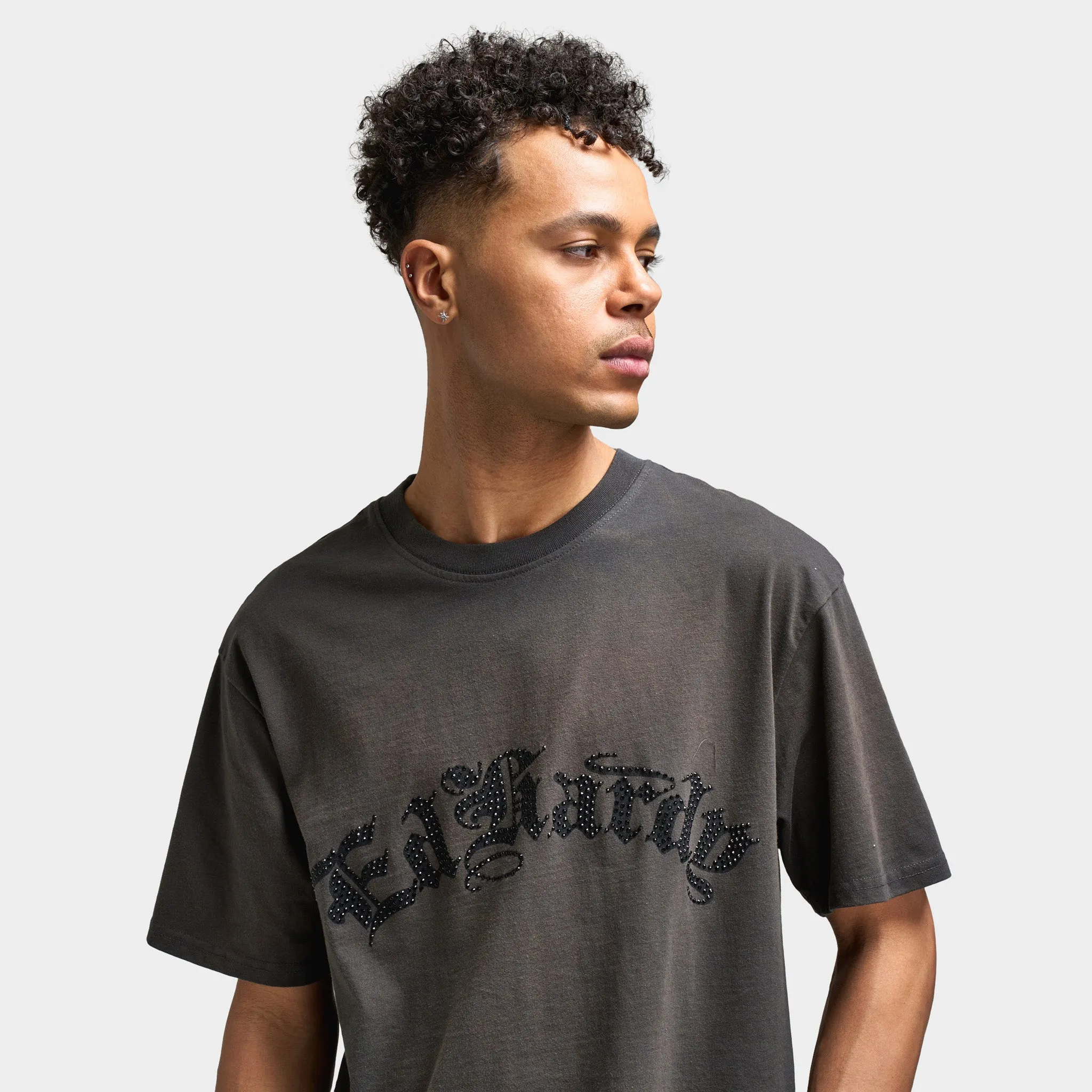 Ed Hardy Vintage Panther Flame Graphic T-Shirt / Charcoal