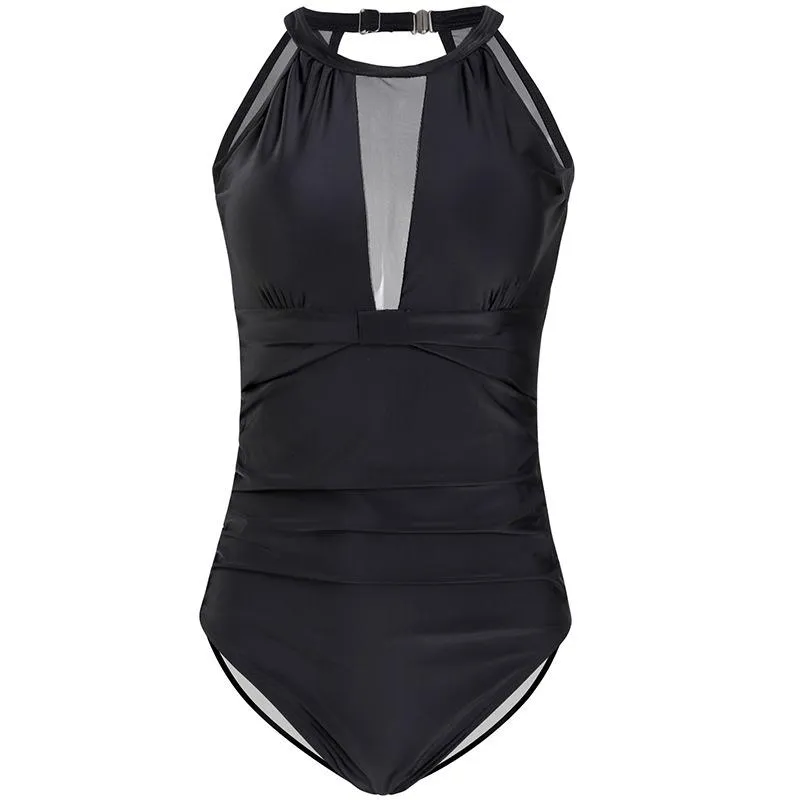 Explosive sexy print plus size one-piece swimsuit European and American swimsuit