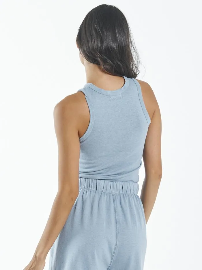Hemp Racer Front Tank - Steel Blue