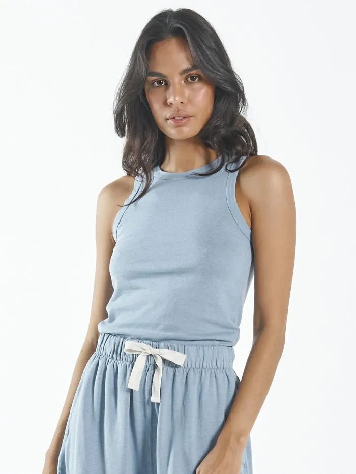 Hemp Racer Front Tank - Steel Blue