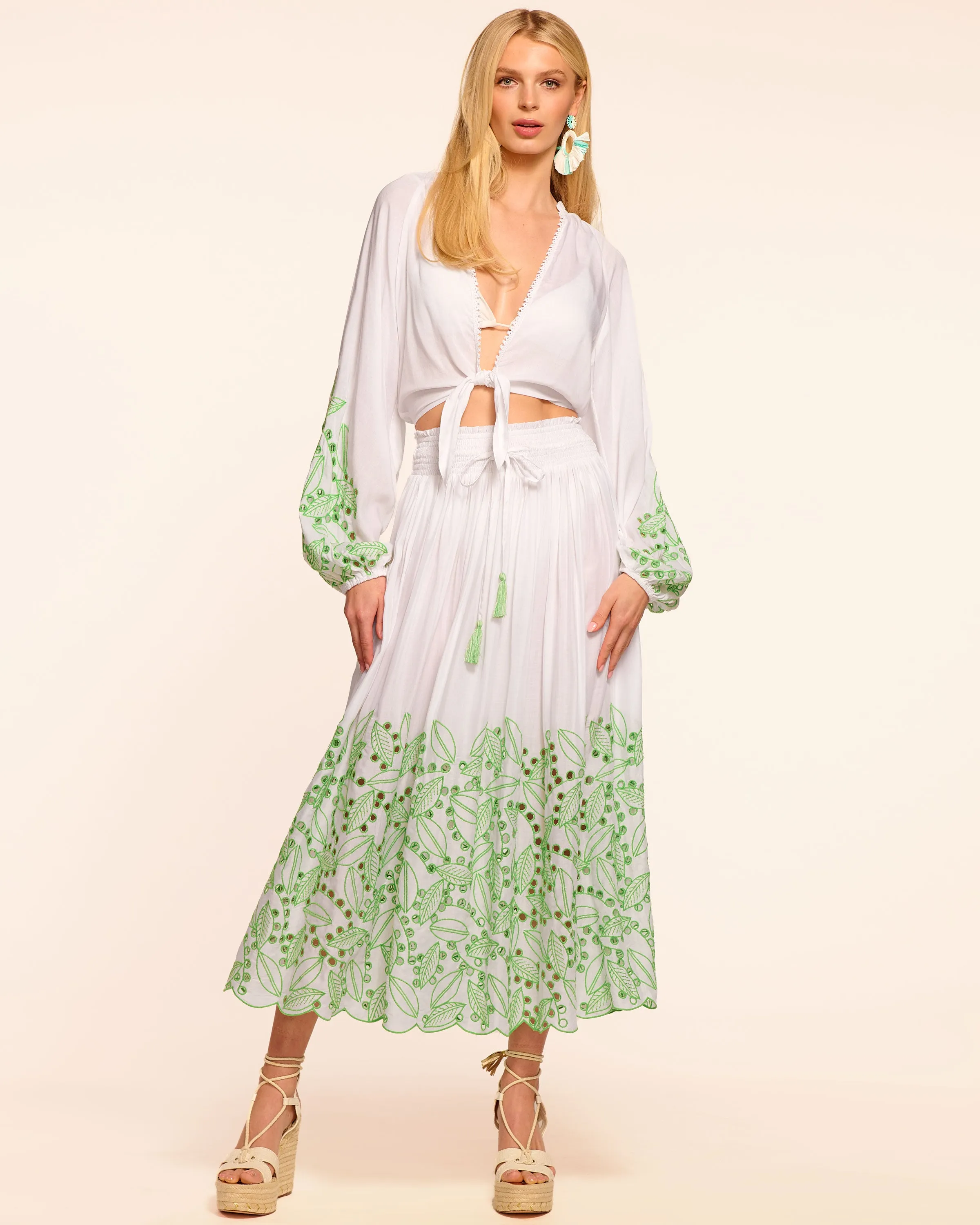 Jenning Coverup Eyelet Maxi Skirt