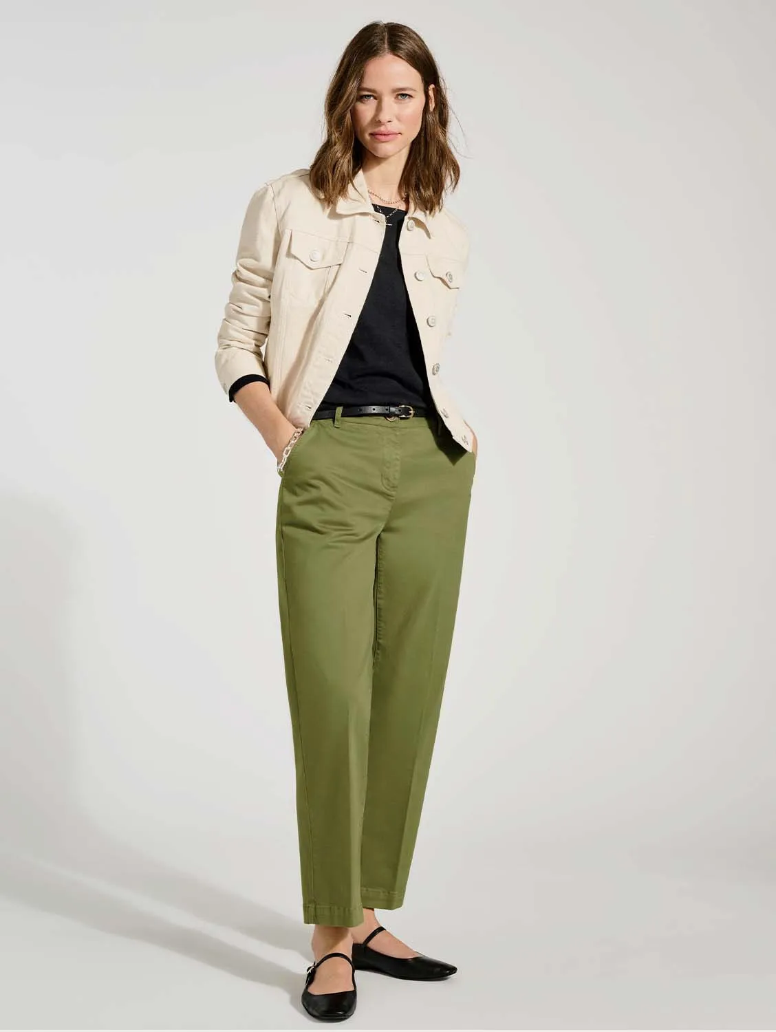 Linnea Organic Cotton Chinos | Light Olive