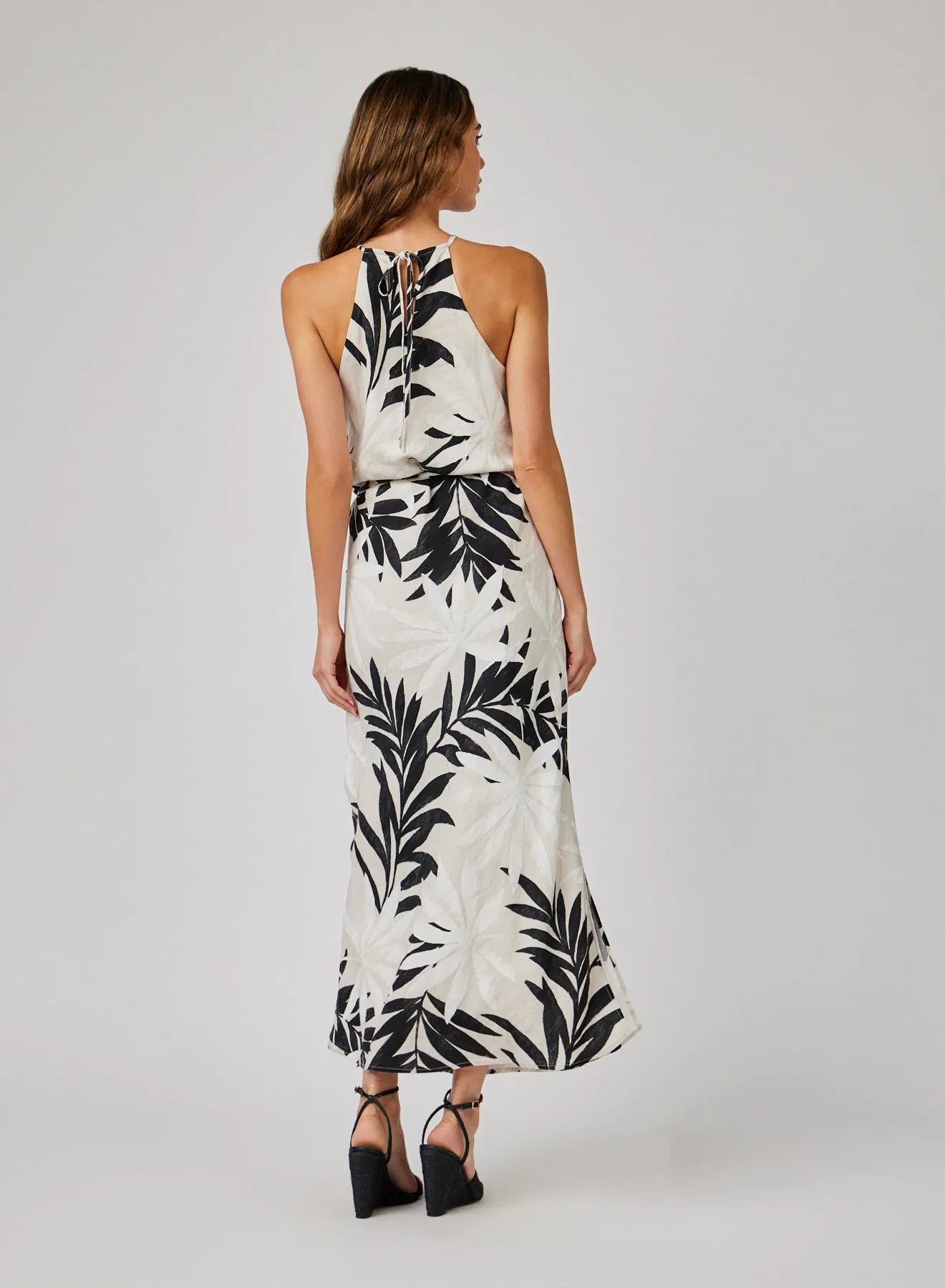 Maxi Halter Dress - Maui Palm Print