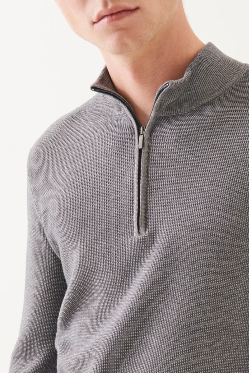 Merino Textured Quarter Zip