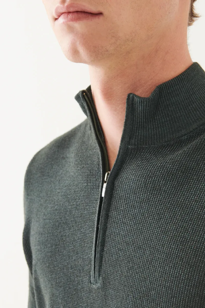 Merino Textured Quarter Zip