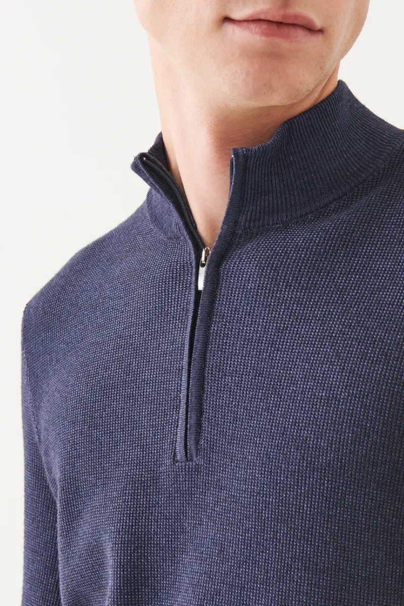 Merino Textured Quarter Zip