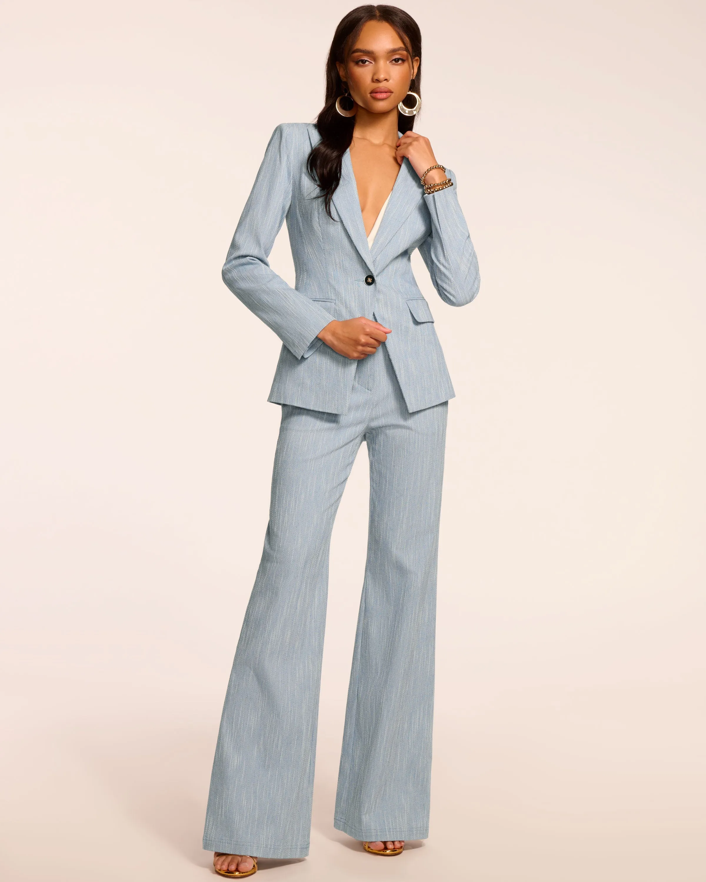Naima Textured Mid-Rise Pant