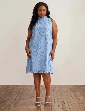 Plus Size Sleeveless Shift With Ruffle Collar - Sale