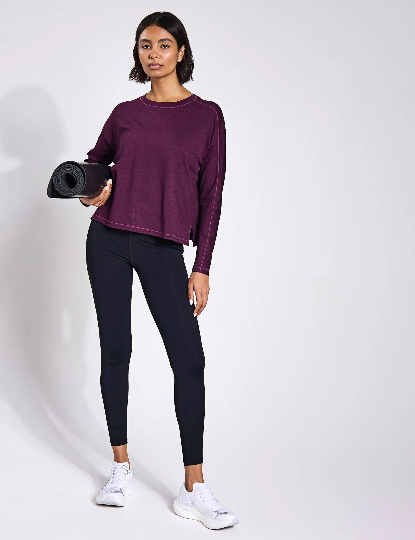 ReSet Long Sleeve Tee - Plum Heather
