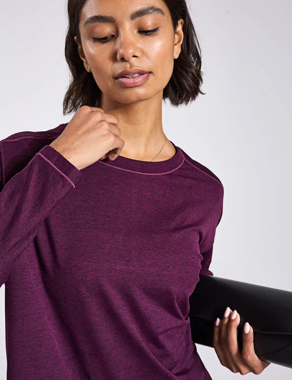 ReSet Long Sleeve Tee - Plum Heather