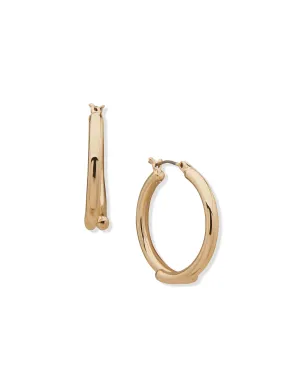 Round Clickit Hoop Gold-tone Earrings