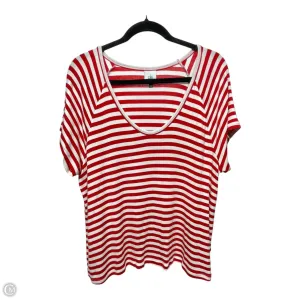 Top Short Sleeve By Cabi In Striped Pattern, Size: L
