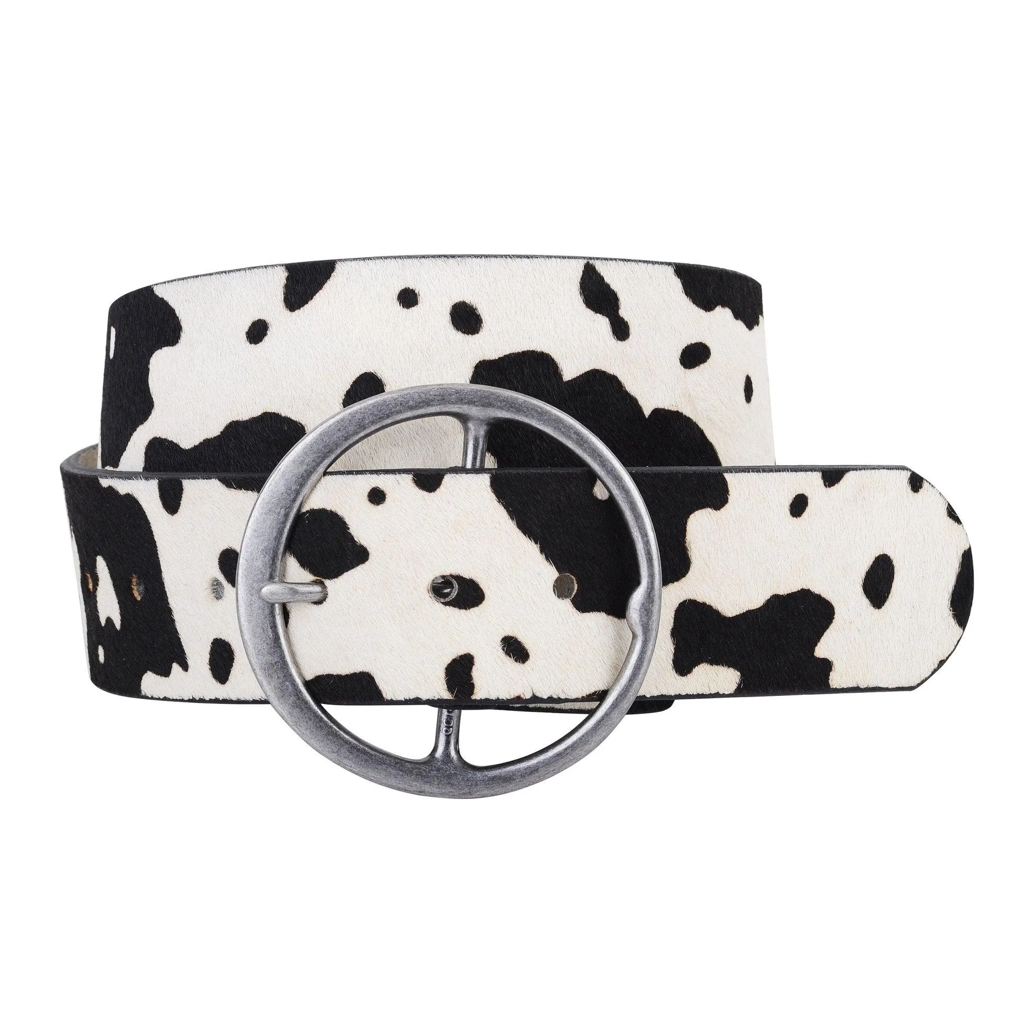 Wide Dalmatian Hide Belt