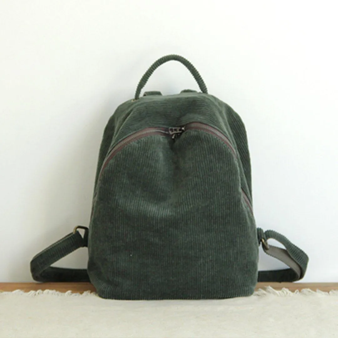 Women Solid Simple Canvas Bag Backpack