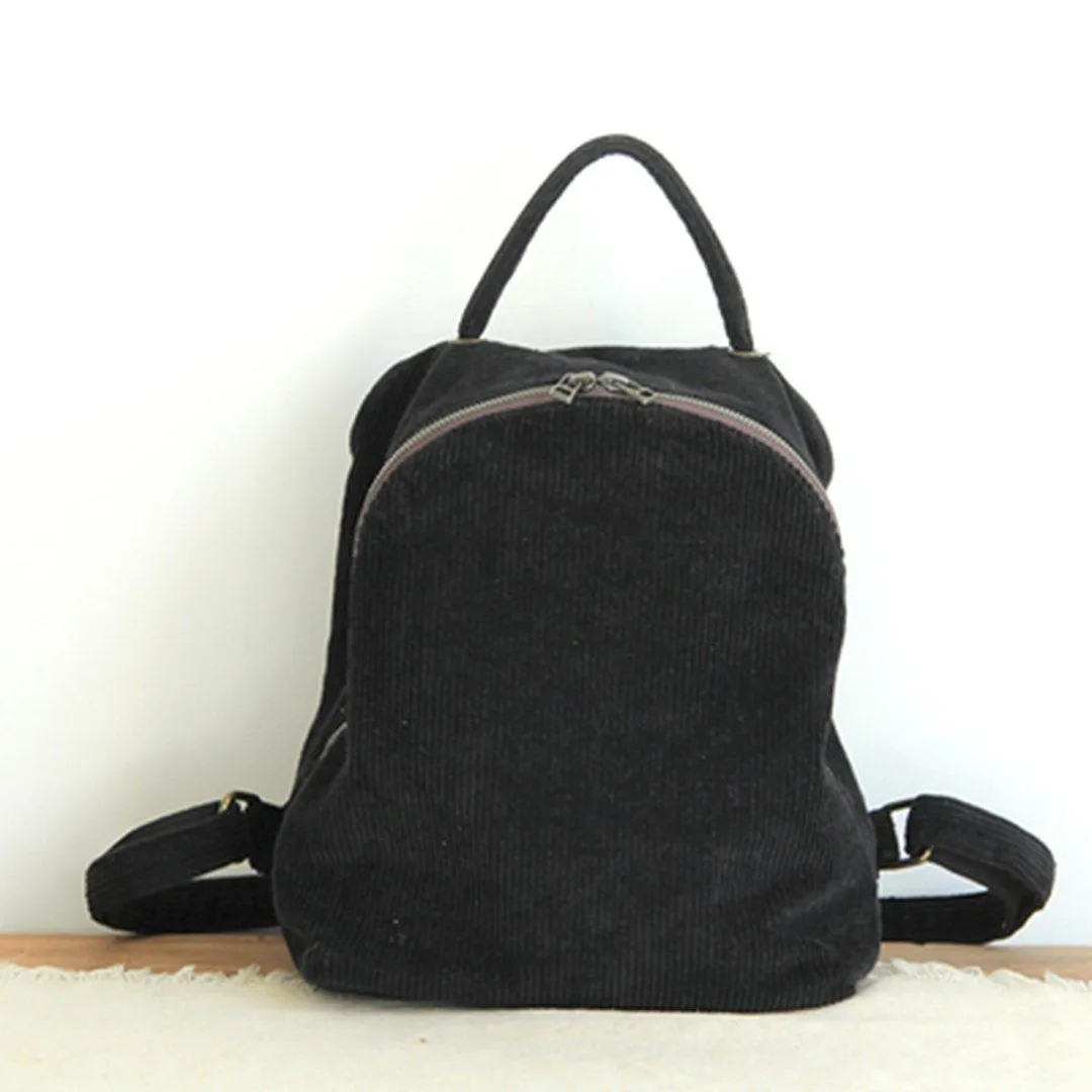 Women Solid Simple Canvas Bag Backpack