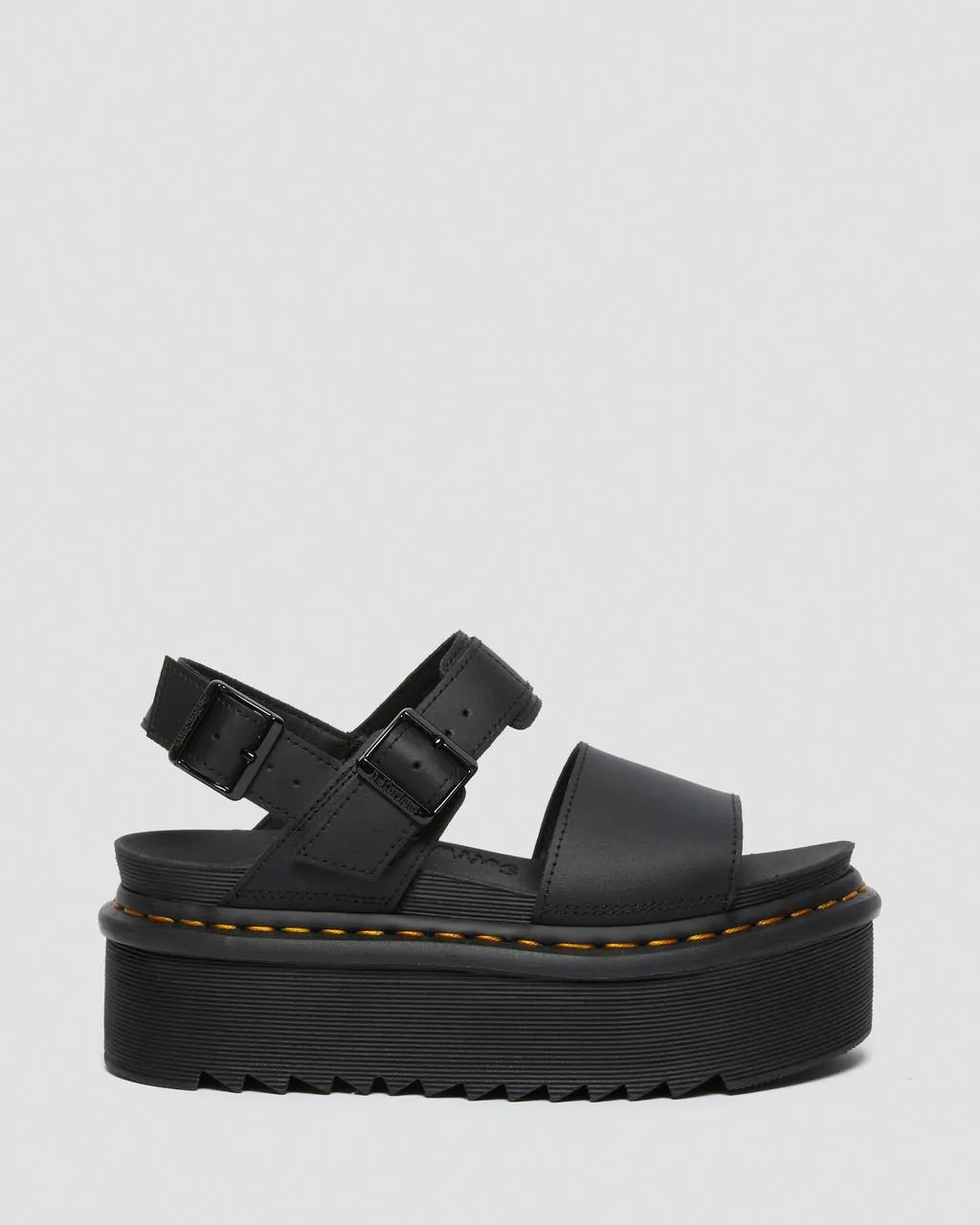 Women's Voss Women's Leather Strap Platform Sandals Black